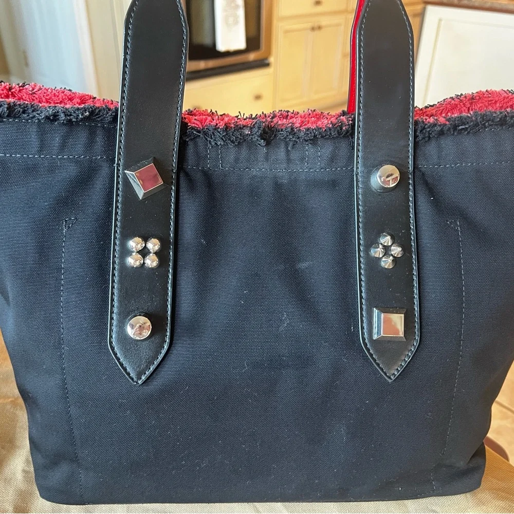 EUC Christian Louboutin Frangibus Embroidered Canvas Tote - Picture 15 of 16